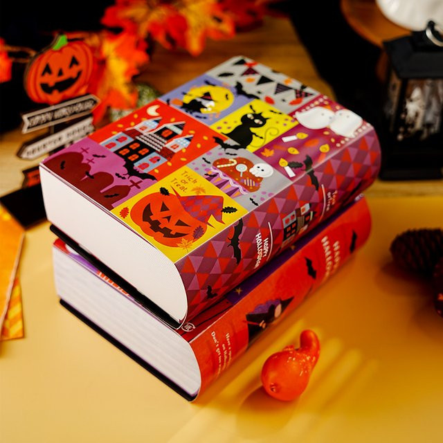 Joy-enlife Halloween Geschenkboxen in Buchform mit Kürbis, Geist und Fledermaus, Mehrfarbig, Set aus 5 oder 10 Stück - Bild 1
