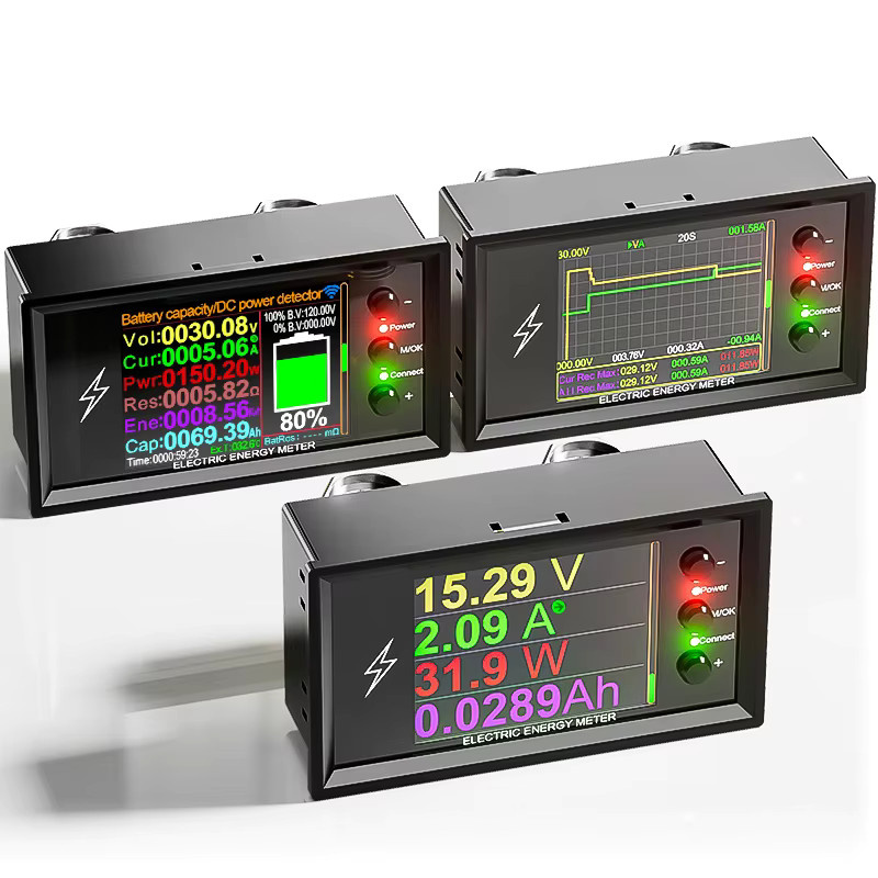 ATORCH DT20W Tuya WiFi Smart Lithium-Batterie Kapazität Tester mit DC Digital Display zur Strom- und Spannungsmessung in Schwarz - Bild 4