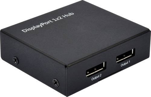 VALUE DisplayPort-Splitter 2 x DisplayPort Schwarz 3840 x 2160 Pixel - Bild 1