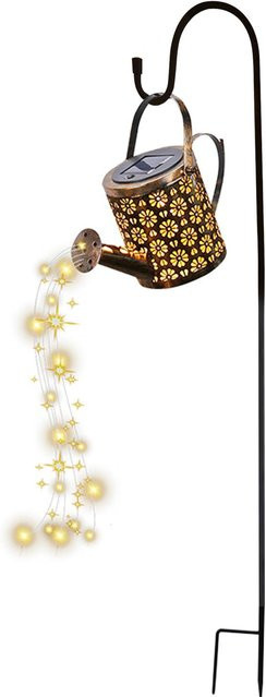 Solarbetriebene LED Gießkanne Lampe von TOMTOP JMS in Beige mit 36 LEDs und warmweißem Licht - Bild 1