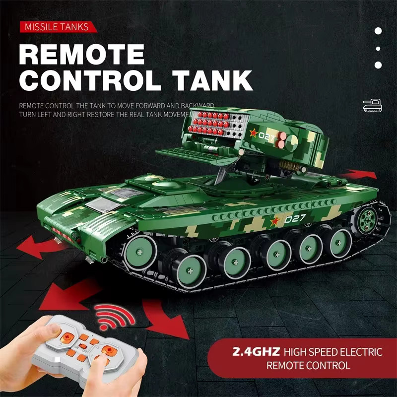 XMWL MOC-55027 Raketenpanzer-Modell, Bausteine, ferngesteuert, 1488 Teile - Bild 3