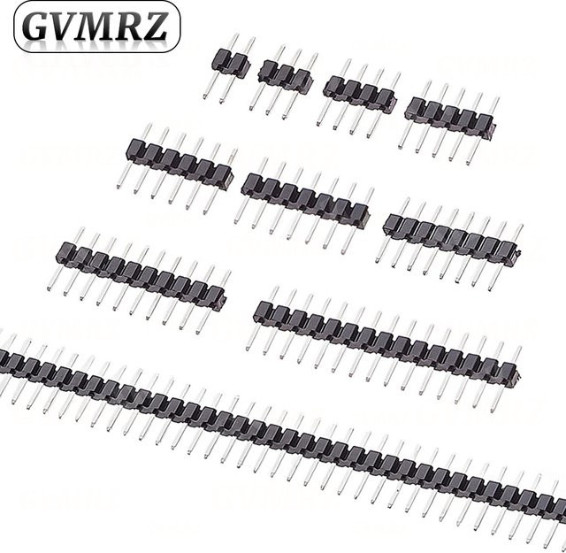 10 Stück Einreihige Gerade Männliche Pin-Leiste 2,0 mm, Black - Bild 1