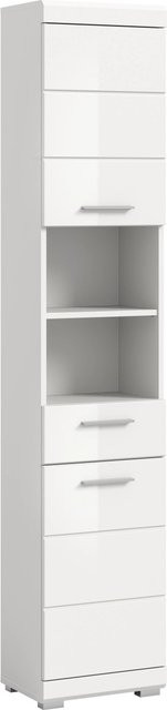 Badhochschrank Xonox Scout Weiß Hochglanz mit offenen Regalfächern B/H/T: 37 x 191 x 31 cm - Bild 1