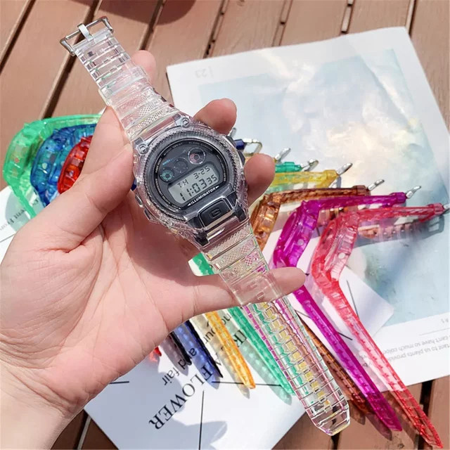 Olevo Uhrenzubehör Strap Case für Casio G-Shock DW-6900, Transparent Regenbogen, TPU Harz Silikon, Unisex - Bild 1