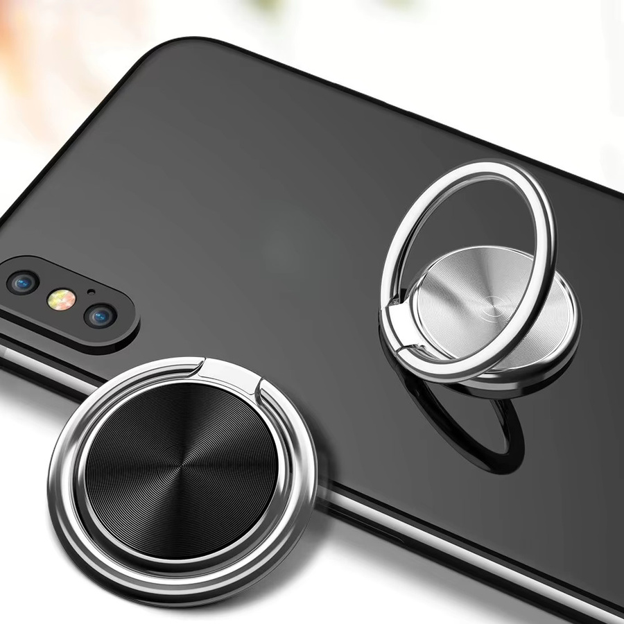 YTDMEN Metall Handy Ständer mit Ring und Aufkleber in Silber für iPhone, Samsung und Xiaomi zur Nutzung im Auto oder auf dem Schreibtisch - Bild 2