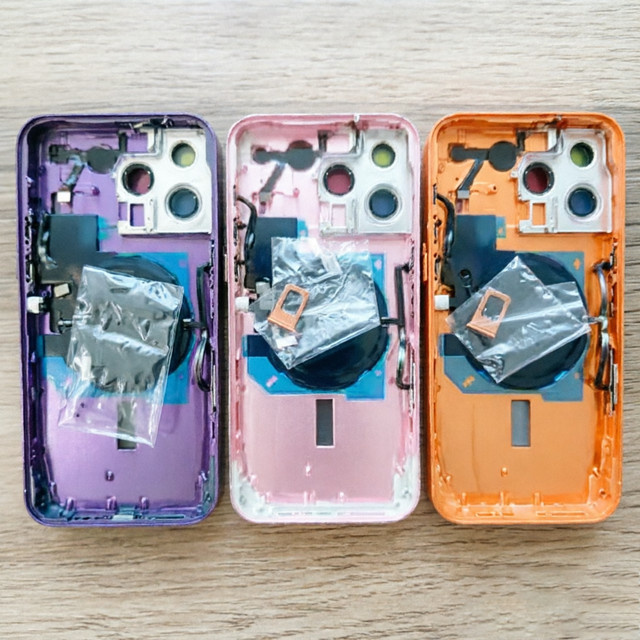OTMIL DIY Modifiziertes Rückgehäuse für iPhone 14 Pro Max zur Umwandlung in iPhone 17 Pro Max inklusive Tray in Orange und Multicolour - Bild 1