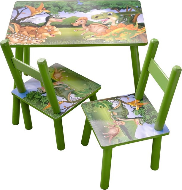 HTI-Line Kindertischgruppe Dinos in Grün aus Holz - Bild 1
