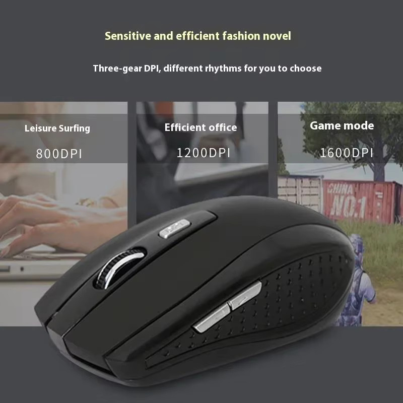 KAFNHCKA Kabellose Bluetooth-Maus in Blau, 3-stufig verstellbare optische Maus mit USB-Empfänger und geräuschloser Funktion für Laptop und Computer - Bild 3