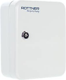 Rottner Schlüsselkassette TS 20 mit Zylinderschloss aus Stahl in Lichtgrau, B 165 mm x T 85 mm x H 205 mm, für 20 Schlüssel - Bild 1