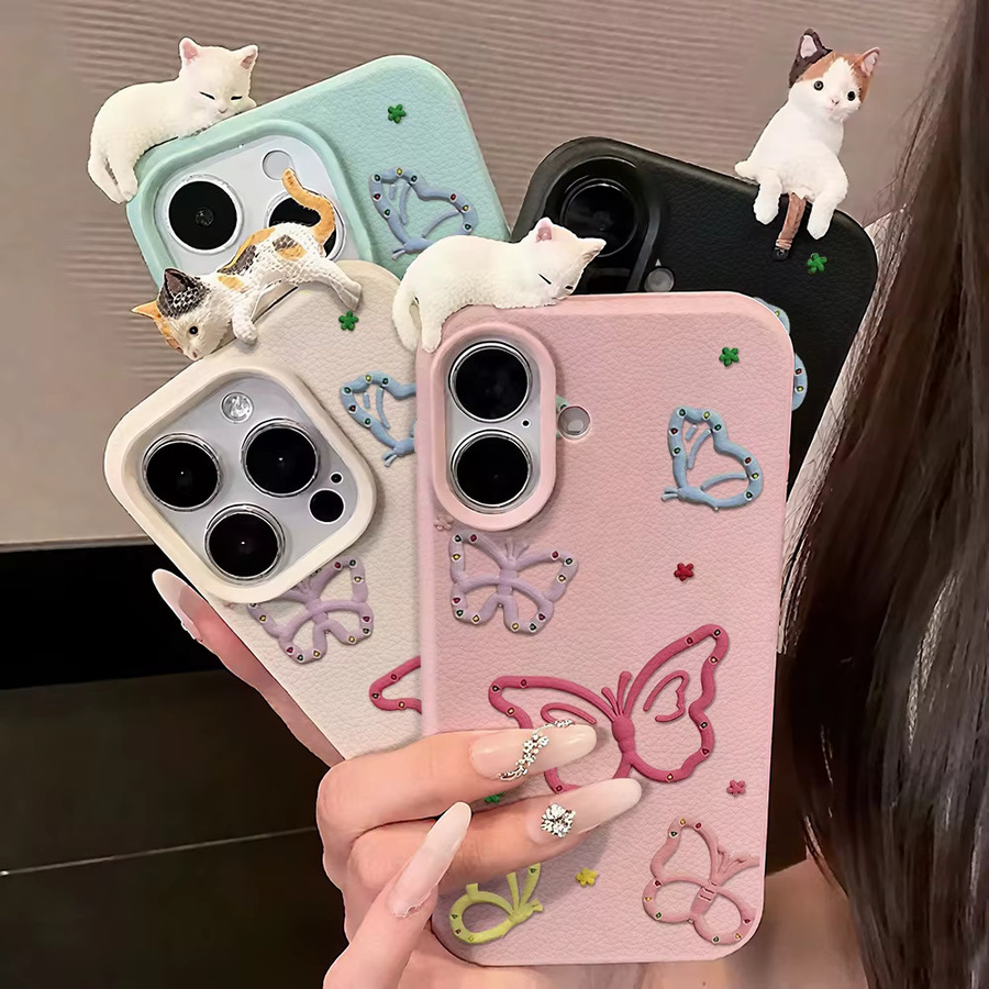 Bunte Silikonhülle mit Schmetterlings-Design für dein iPhone, stoßfest und weich, mehrfarbig - Bild 3