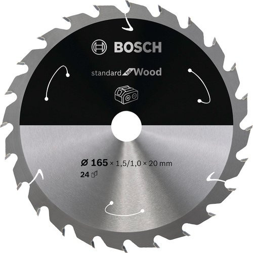 Bosch Kreissägeblatt Standard for Wood für Akkusägen, silberfarben, Durchmesser: 165 mm, 24 Zähne, carbide tipped - Bild 3