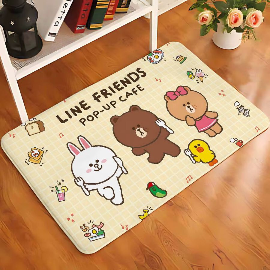 L-Lines Friends B-Brown Bear Saugfähige Bodenmatte in Braun für Badezimmer, Küche und Eingangsbereich - Bild 4