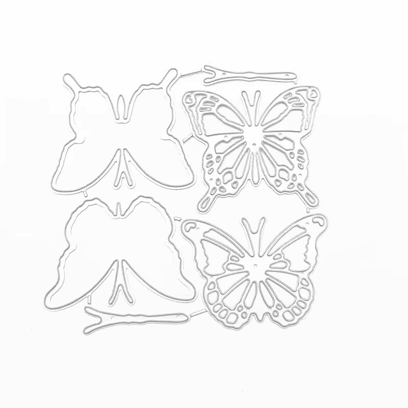 Doppelschichtige Schmetterlings-Metallstanzformen in Silber für DIY Scrapbooking, Kartenherstellung und Bastelarbeiten - Bild 3