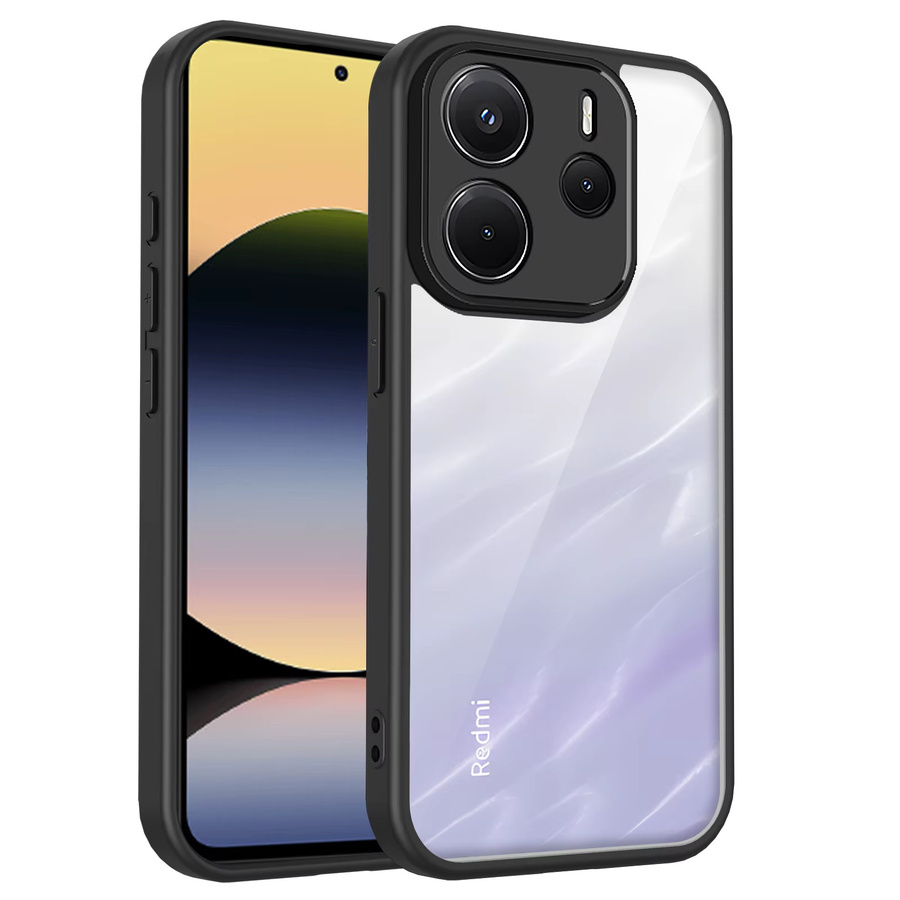 Xiaomi Redmi Note 14 4G / 5G Handyhülle aus Silikon mit Luftpolster und matter Rückseite in Transparent oder Purple - Bild 3