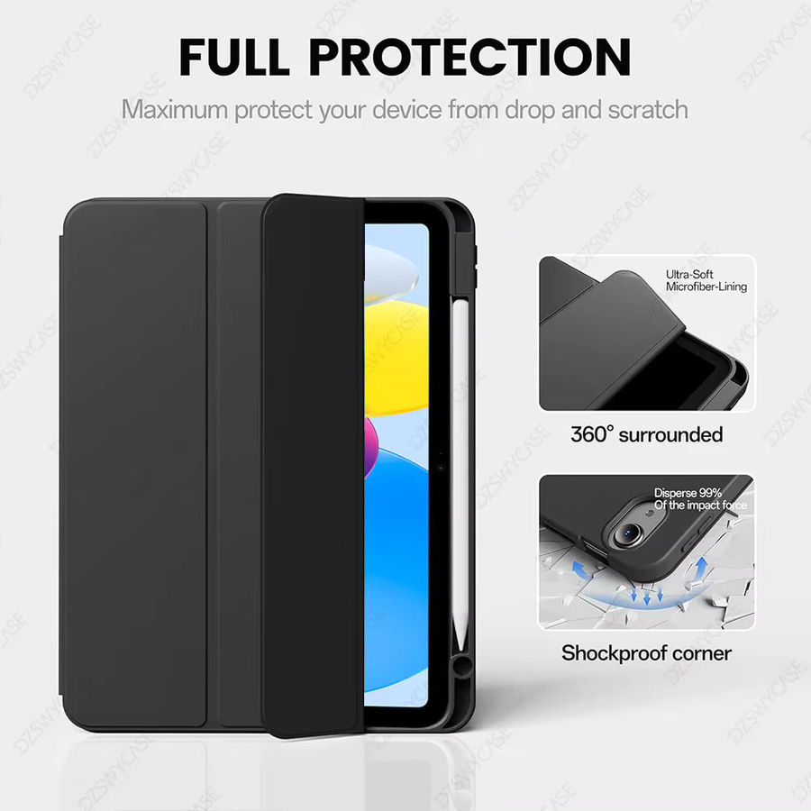 DZSWYCASE Schutzhülle für iPad 10. und 11. Generation 10,9/11 Zoll in Pink mit Stifthalter und dreifach faltbarem Ständer sowie automatischer Schlaf- und Wachfunktion - Bild 3