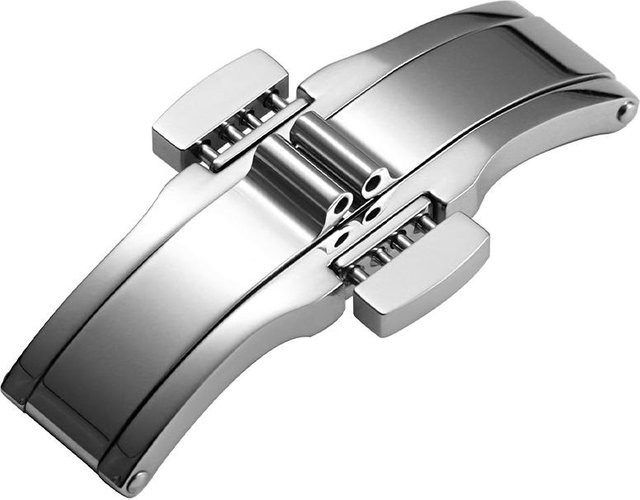 Tissot Uhrenarmbandschließe, Schmetterlingsfaltschließe, Edelstahl, Silber, Unisex - Bild 1