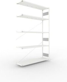 Meta Steckregal Anbauregal S3 CLIP 200 AR mit 5 Böden, lichtgrau, H x B x T: 250 x 150 x 40 cm - Bild 1
