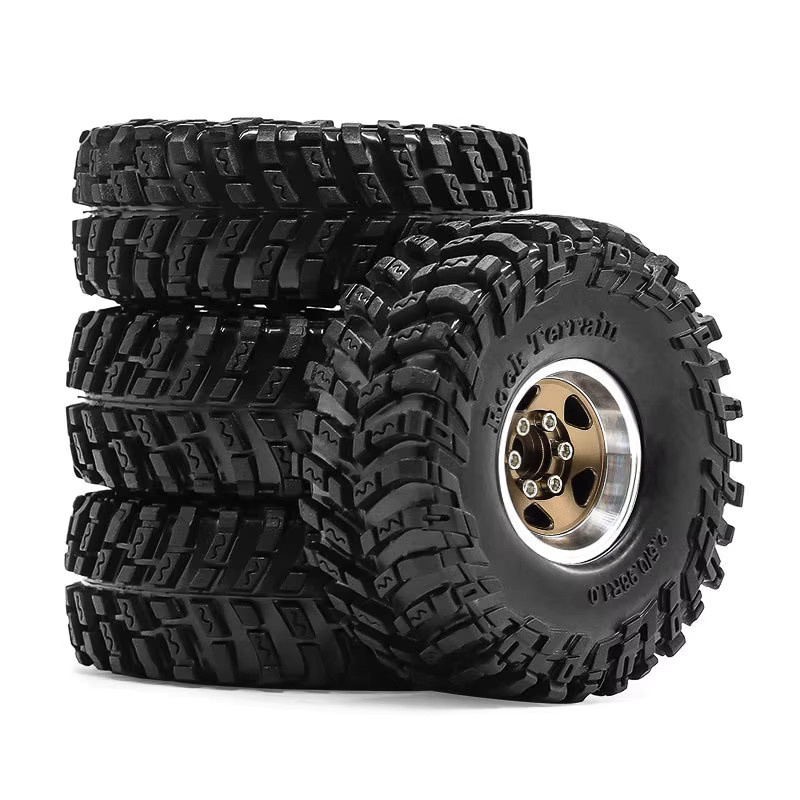 Meep 1/18 TRX4M SCX24 FMS Ascent-18 1,0-Zoll-Radreifen, Kletterfahrzeugreifenprofil, Schwarz, Gummi - Bild 2