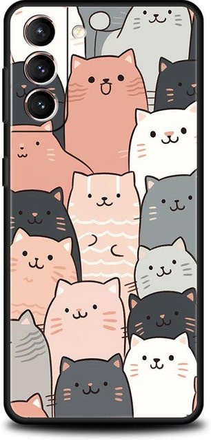 Handyhülle mit Katzen-Print für Samsung Galaxy S24 S23 Ultra S22 S21 S20 FE 5G S10 S10E S9 Plus S8 aus weichem Silikon in Schwarz und Multicolour - Bild 1