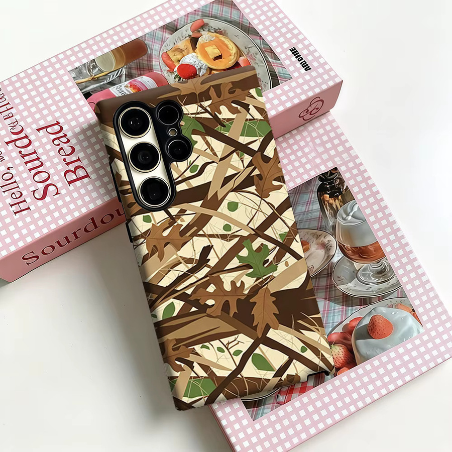 Stoßfeste Handyhülle mit Wald-Tarnmuster und Blättern für Samsung Galaxy S26 S25 S24 S23 Ultra Plus in Multicolour - Bild 3