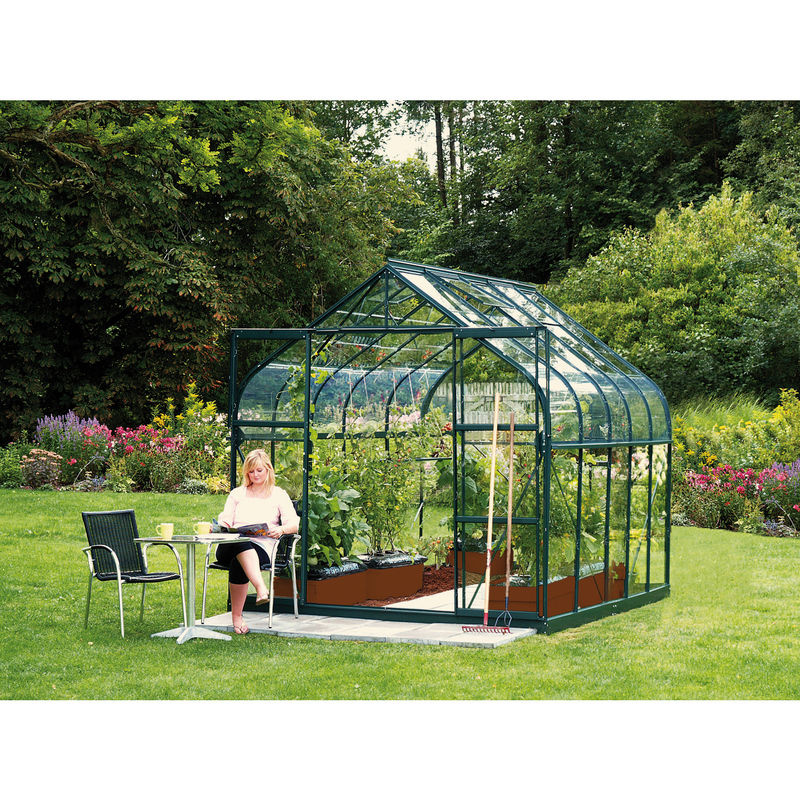 Vitavia Gewächshaus Diana 8300 in Smaragdgrün mit 8,3 m² Fläche und 3 mm ESG-Glas - Bild 2
