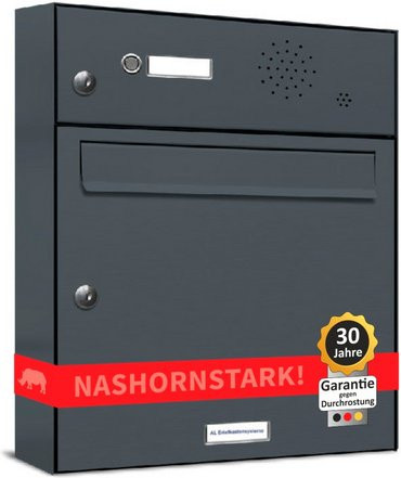 AL Briefkasten Aufputzmontage grau B/H/T: 153,39 x 45,6 x 11,6 cm - Bild 1