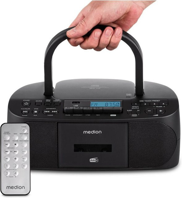 Medion Life DRX-1 Plus Radio-Rekorder mit CD, Kassette, DAB+ und Bluetooth in Schwarz - Bild 1