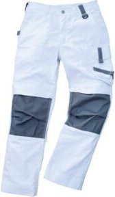 Excess Arbeitshose Champ in Weiß/Grau mit Kniepolstertaschen aus Poly-Cotton, Größe 60 - Bild 1