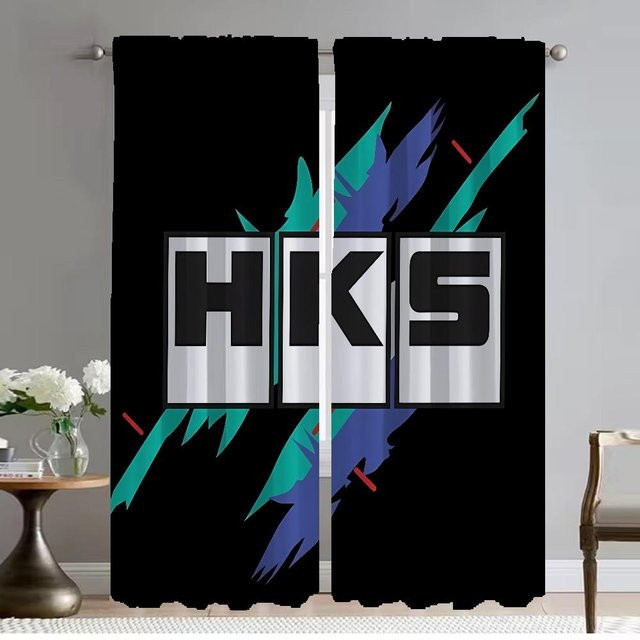 HKS Heim Vorhänge für Kamerafenster Halloween Dekoration, 2 Paneele, Schwarz, B: 50 cm, H: 70 cm - Bild 1