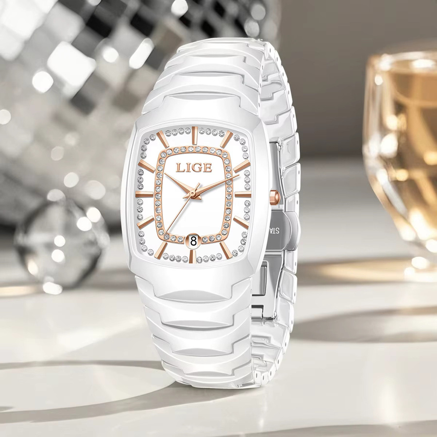 LIGE Armbanduhr Quarz, Edelstahl, Gold, Damen - Bild 2