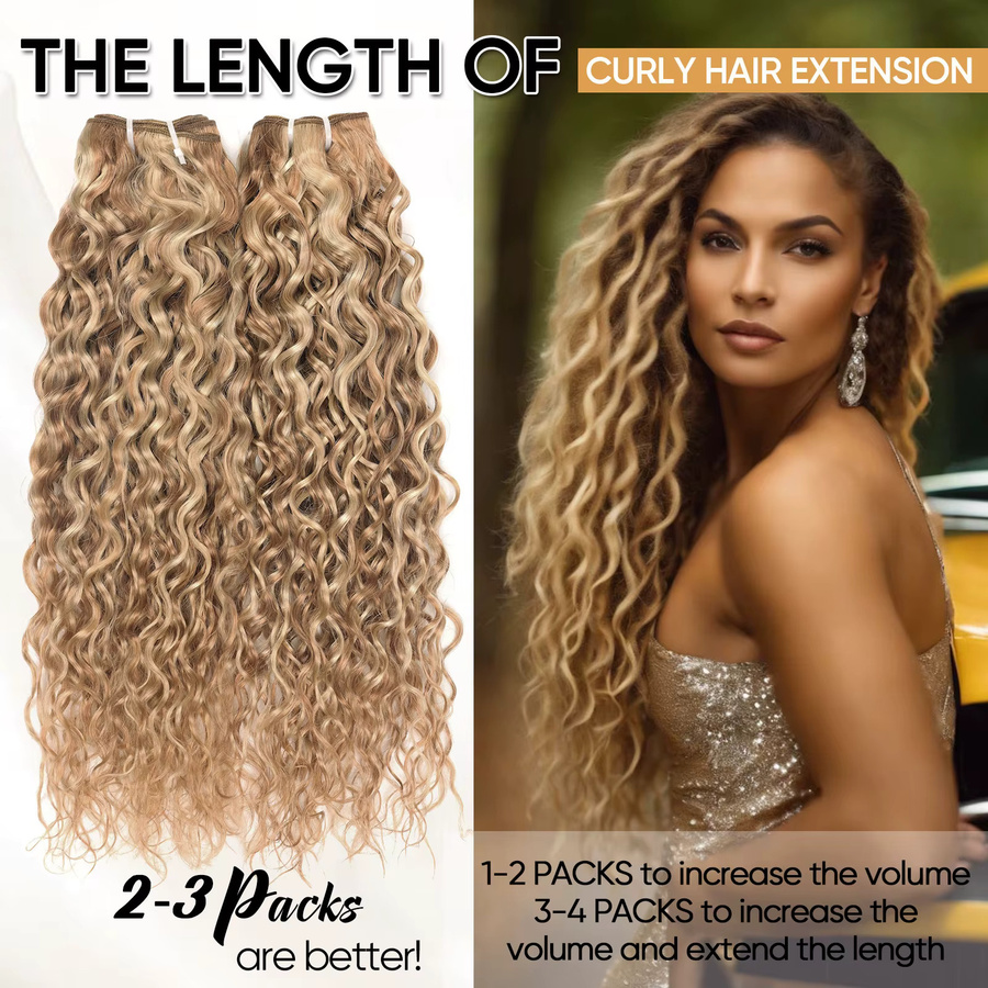 REAL BEAUTY Peruanische Wasserwellen-Haarbündel, Aschblond, Lockig, 100 g - Bild 3