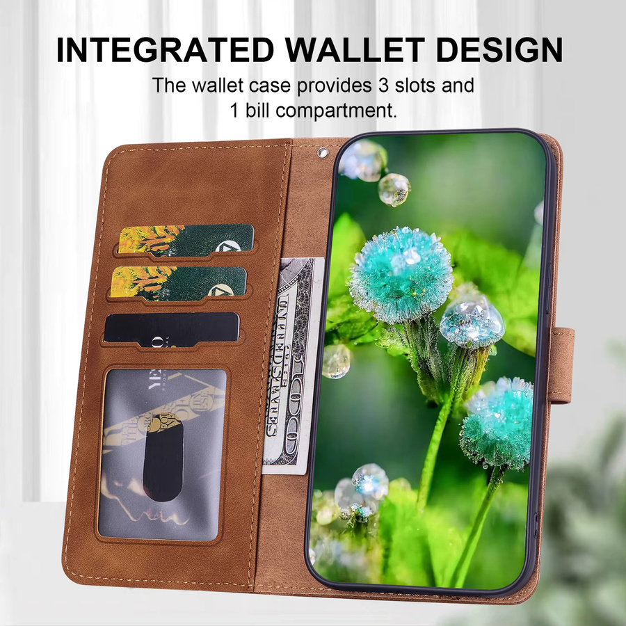 HKNR Leder Telefon Brieftasche als Flip-Cover für Samsung Galaxy A-Serie in Schwarz oder Braun - Bild 3