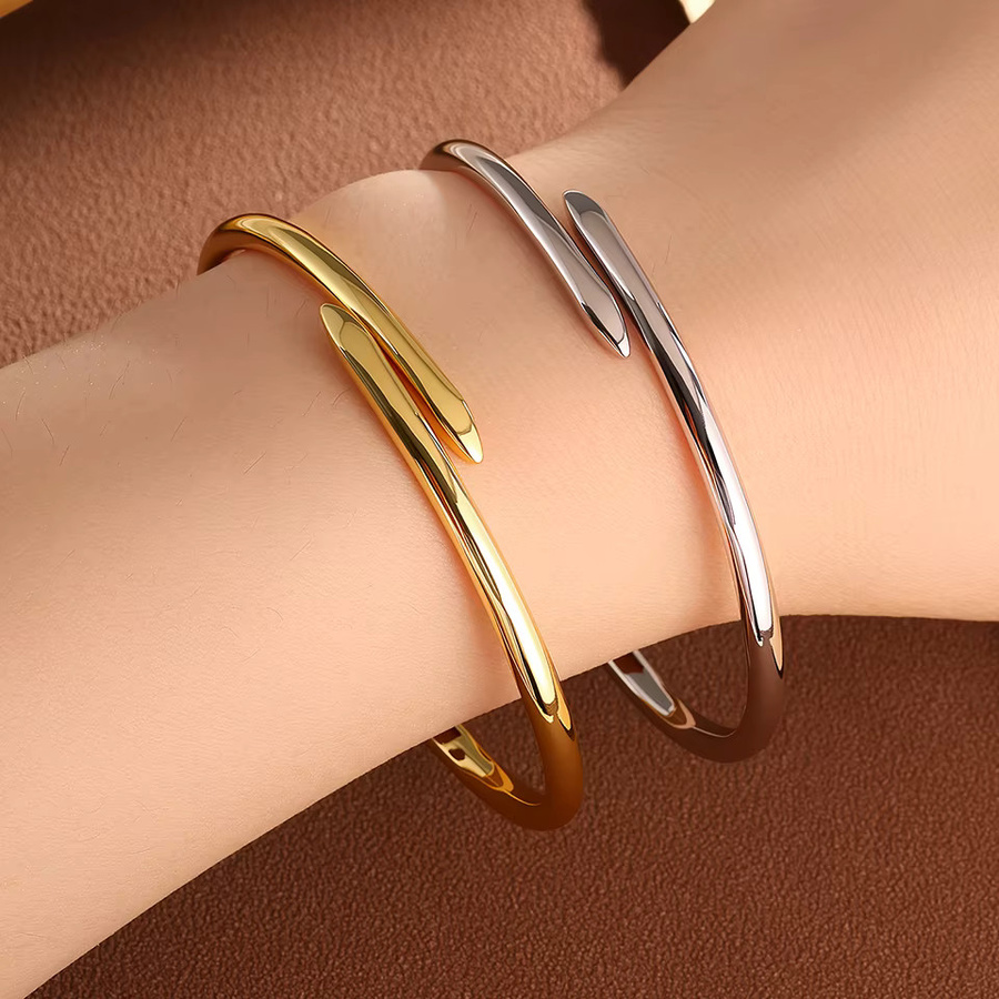Yupsk Armband Edelstahl, konisch, doppeltes Nagelköpfchen, Damen und Herren - Bild 2