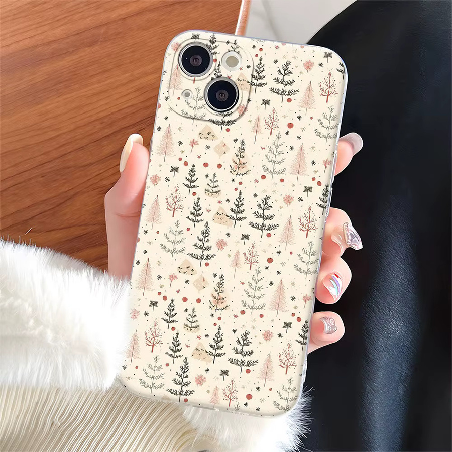 Transparente Apple iPhone Handyhülle mit Weihnachtsbaum-Aufdruck in Multicolor für iPhone 17, 16 und 15 Serien - Bild 4