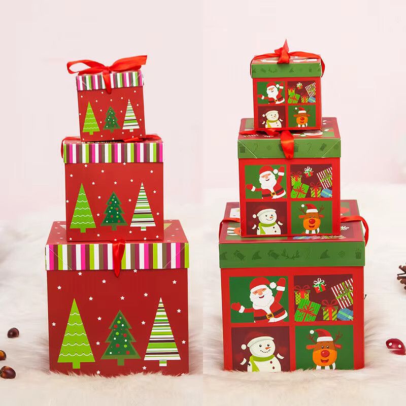 Beeinch Weihnachtsgeschenke Boxen mit geometrischem Design in Multicolor zur Dekoration von Schokolade, Süßigkeiten und Keksen für Weihnachten und Neujahr - Bild 4