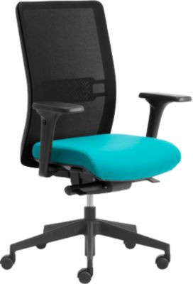 Ergonomischer Bürostuhl WIKI von Leyform in Türkis mit Armlehnen und Netz-Rücken für dein Home-Office - Bild 1