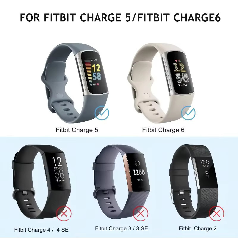 JBAILI Uhrenarmband Silikon, Unisex, Fitbit Charge 5 6 - Bild 2
