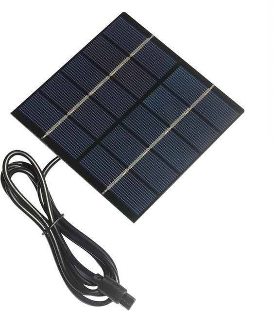 1,5 W Solar Panel Ladegerät mit USB-C Ausgang in Schwarz für Outdoor-Anwendungen - Bild 1
