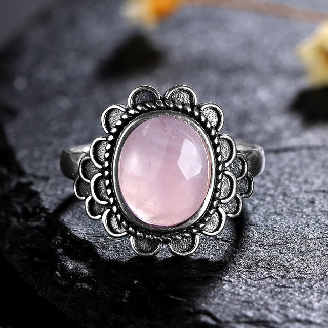 FCGJHW Ring 925 Silber, Amethyst, Rosenquarz, Unisex - Bild 1