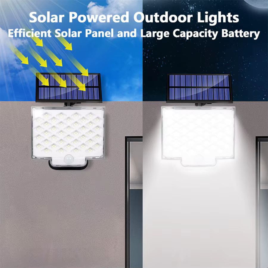 Heinast LED Solar-Bewegungsleuchte mit separatem Solarpanel, wasserdichte Flutlicht-Wandleuchte für Garten und Garage, Weiß - Bild 5