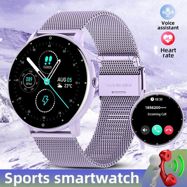LIGE Smartwatch, Edelstahl, Milanaise, Silber, Schwarz, Unisex - Bild 1