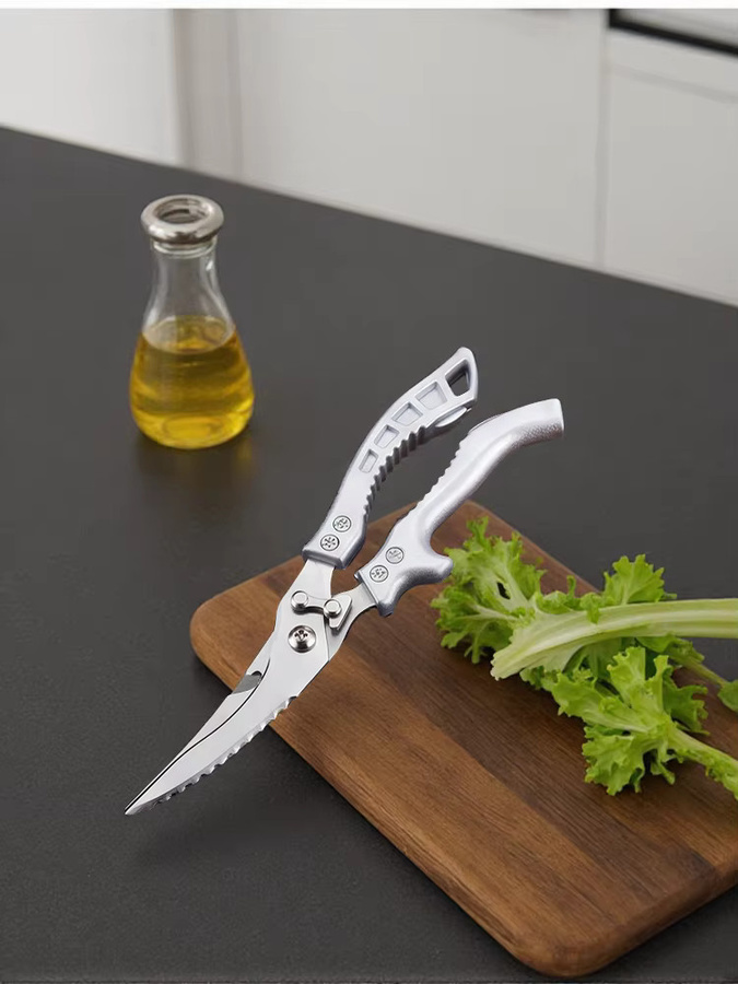 BAFENGS Multifunktionale Küchenschere aus Edelstahl in Silber, ergonomisch und beidseitig einsetzbar für Geflügel, Fisch und Fleisch - Bild 5