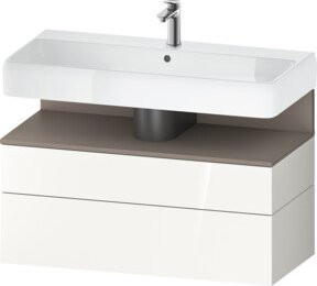 Duravit Waschtischunterschrank Qatego Wandhängend Weiß Hochglanz B/T/H: 99 x 47 x 59 cm - Bild 1