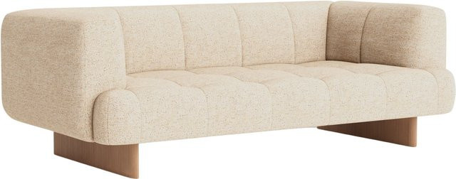 HAY Quilton Lift 2 Sitzer Sofa beige, gesteppt mit Armlehnen, B/T/H: 214 x 109 x 72 cm - Bild 1