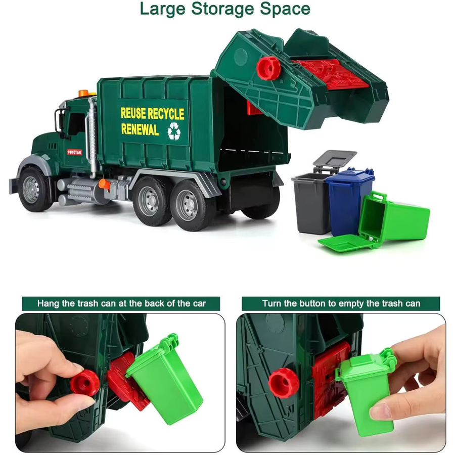 SONGYI Müllwagen-Spielzeug, Modellauto, mit Lichtern und Geräuschen, Set / Bundle - Bild 6