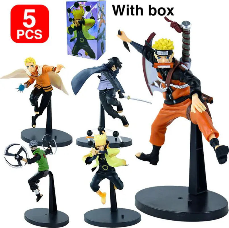 Bandai Anime Figuren Set Naruto Sasuke Kakashi aus Kunststoff in Mehrfarbig als Sammlerstücke und Dekoration - Bild 1