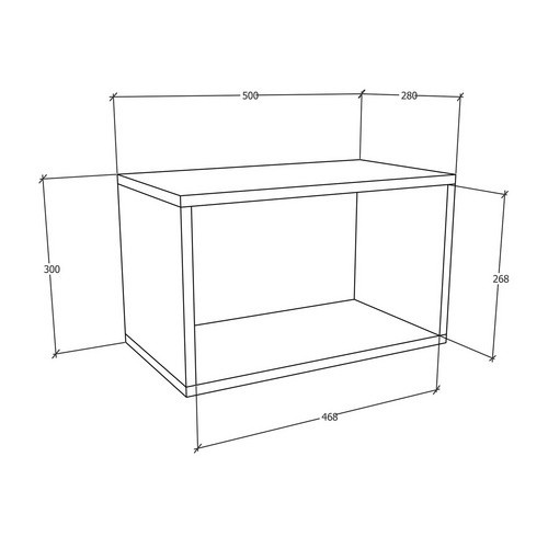 VCM Wandregal Arila in Beige und Eiche, H x B x T: 30 x 50 x 28 cm - Bild 3