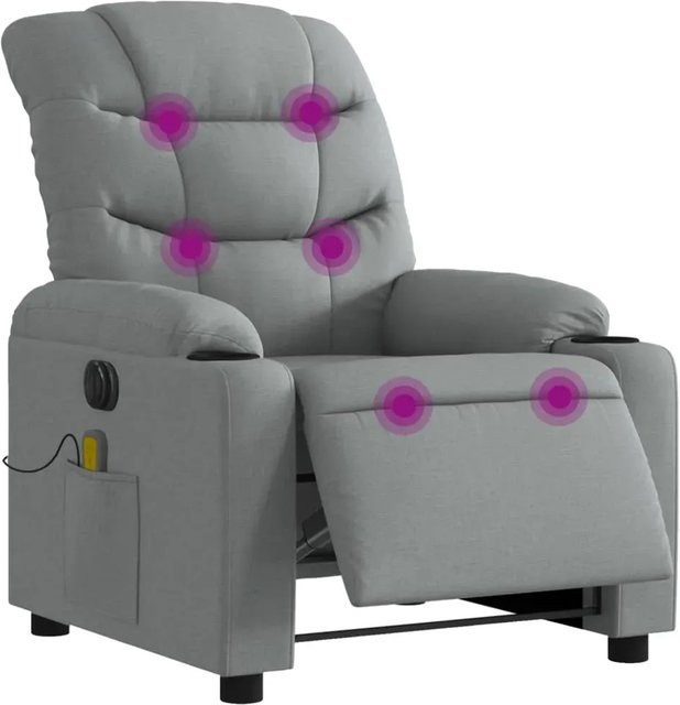 vidaXL Elektrischer Massagesessel Modell 12 in Hellgrau mit Samtbezug - Bild 1