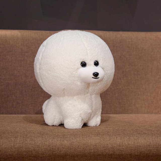 Yiran Health & Beauty Bichon Frisé Plüschtier, Weiß/Beige, 30cm - Bild 1