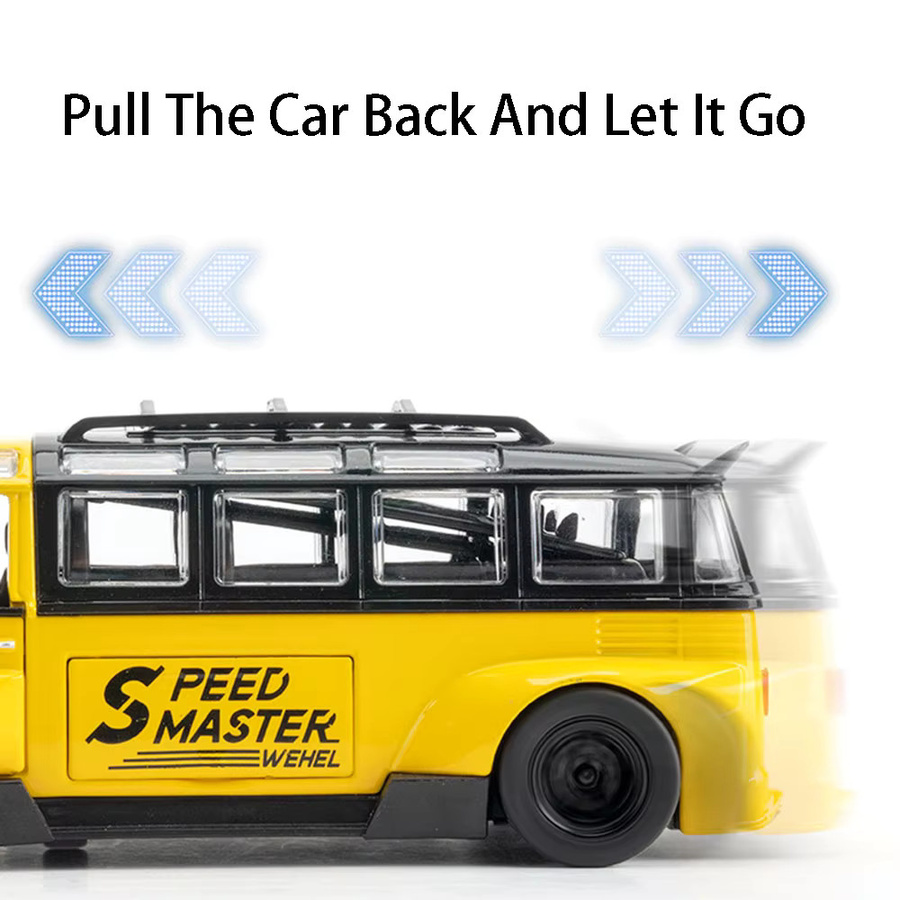RMZ city Käfer GSR Auto T1 Bus Modell, Maßstab 1:32, mit Licht und Sound, Metall - Bild 2